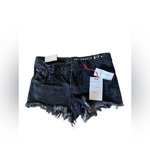 Cute! Frayed Black Jean Shorts Size 4